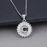 Necklace in White Gold with Initial "Z" and Zirconia