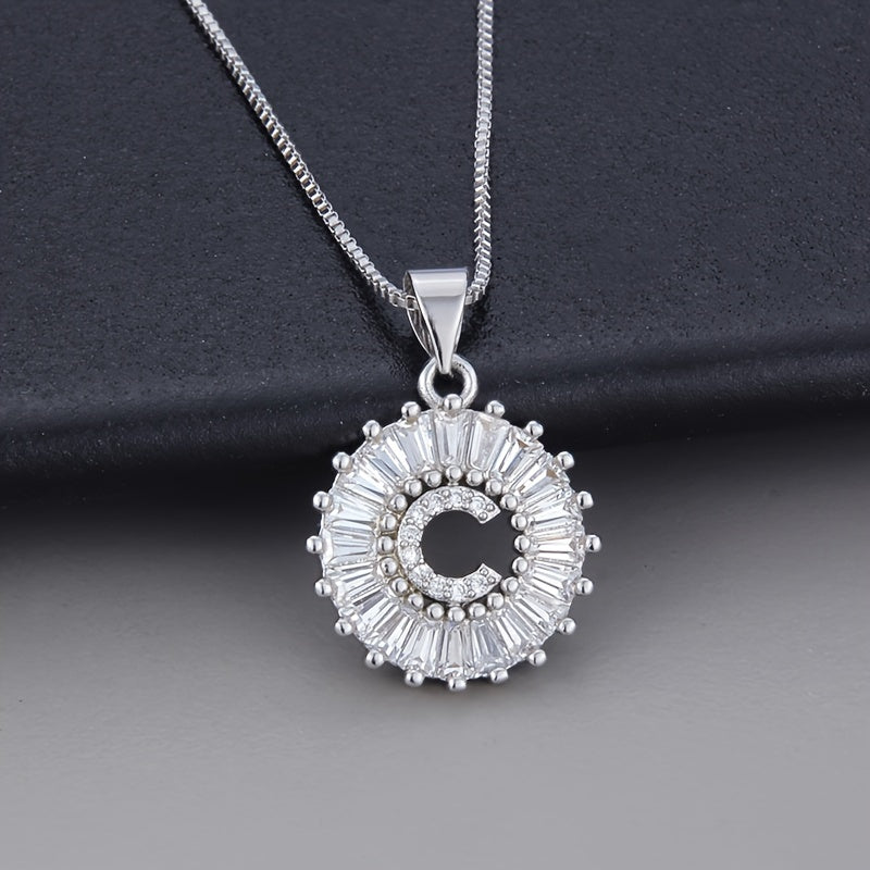 Necklace in White Gold with Initial "Z" and Zirconia