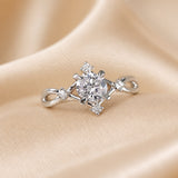 Zirconium Ring with White Gold Coating