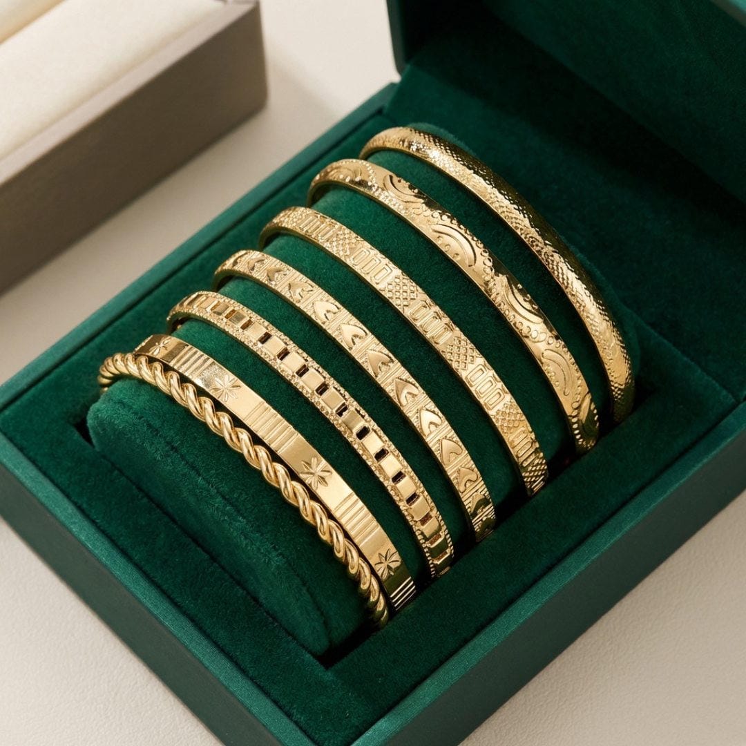 Gold Open Bracelet Set Resort