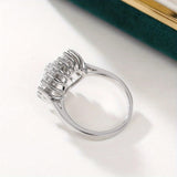 Statement Ring with Crystal Carpet Design