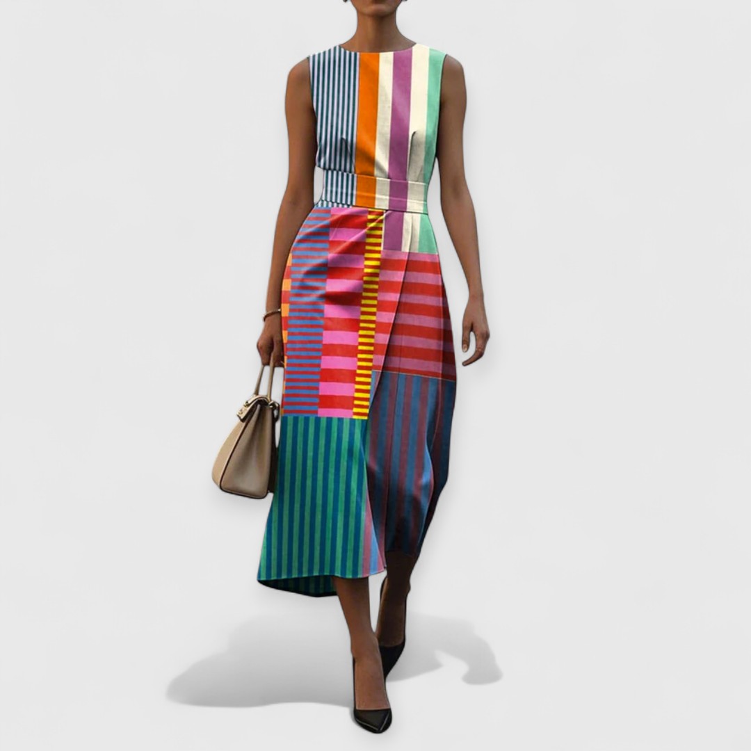 Tiffany – Colourful Sleeveless Dress
