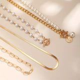 Set of Multi-Layer Necklaces with Modern Beads
