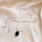 Brilliant Oval Necklace in White Gold