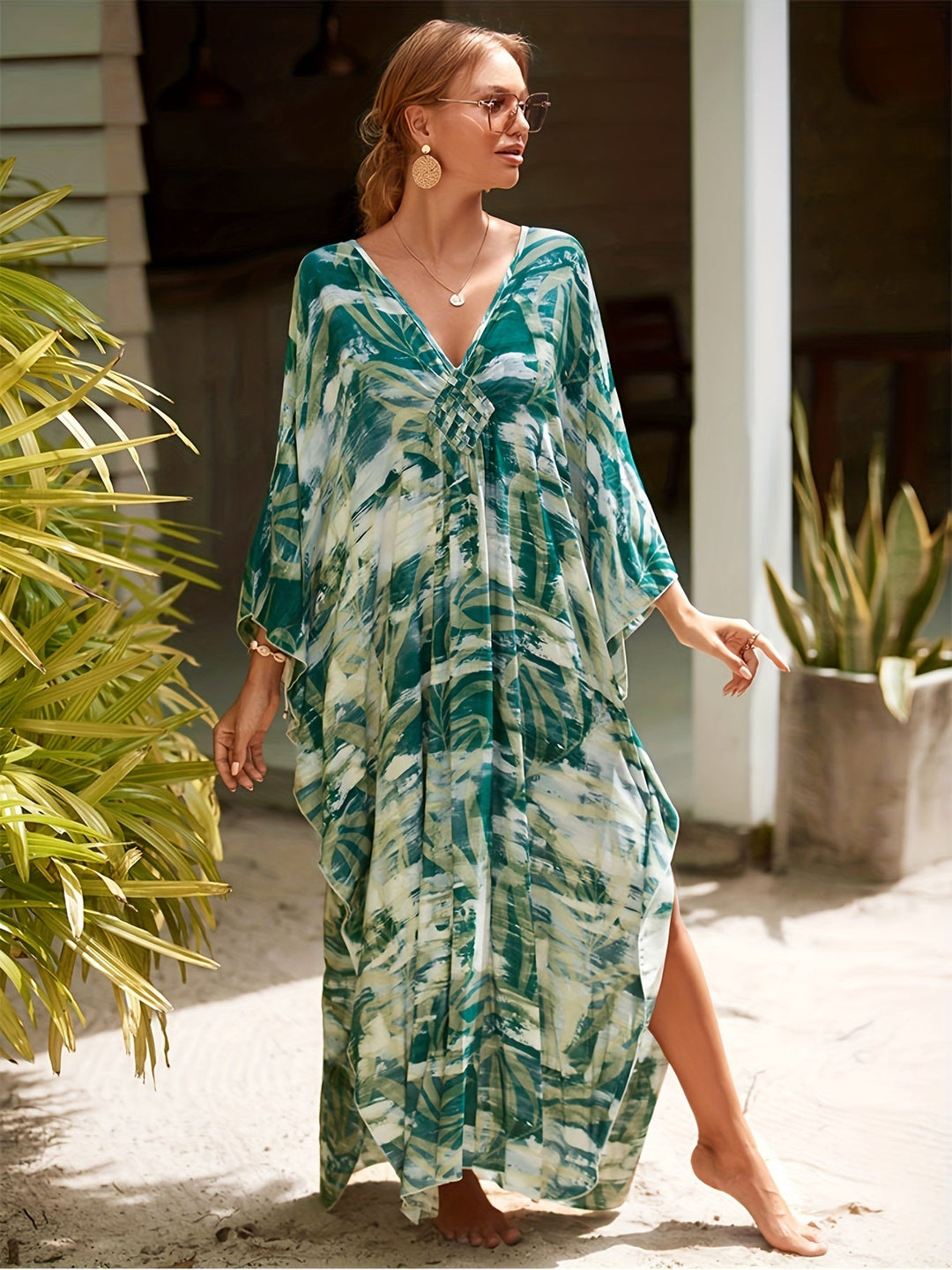 Tropical Resort Bamboo Maxi Dress