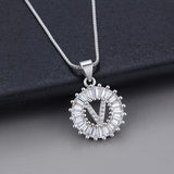 Necklace in White Gold with Initial "Z" and Zirconia