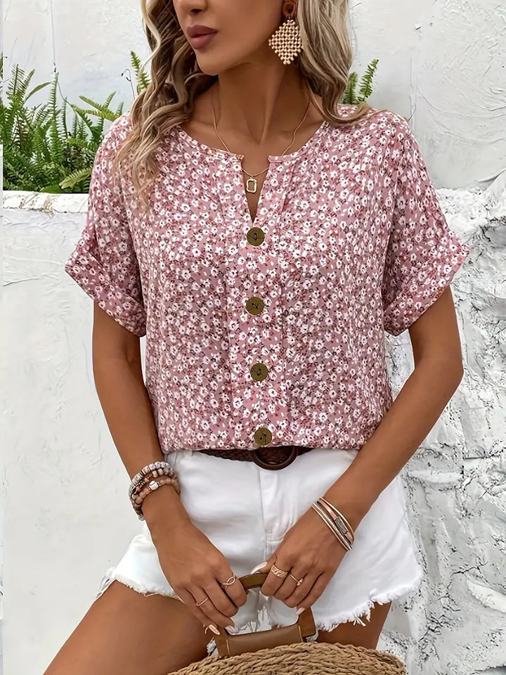 Delphine | Floral Button-Up Blouse