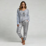 Set of top with gold leaf "Devil's Eye" and sequined trousers