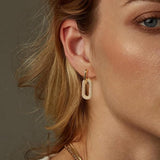 Retro Geometric Character Earrings with Rhinestones