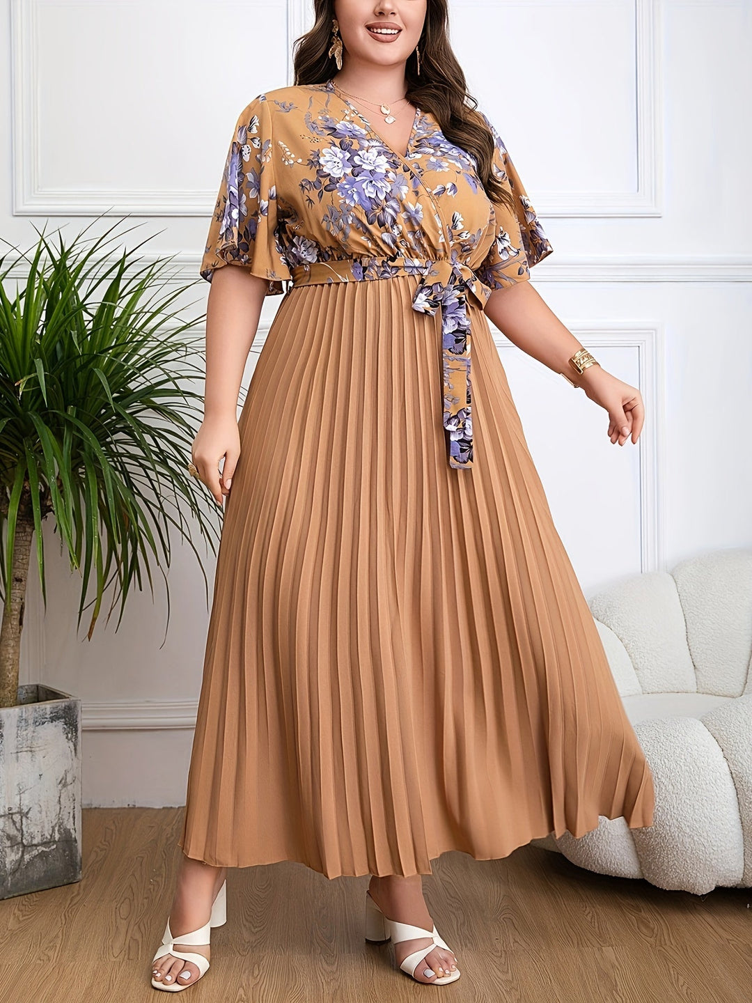 Fleur | Plus size belted dress