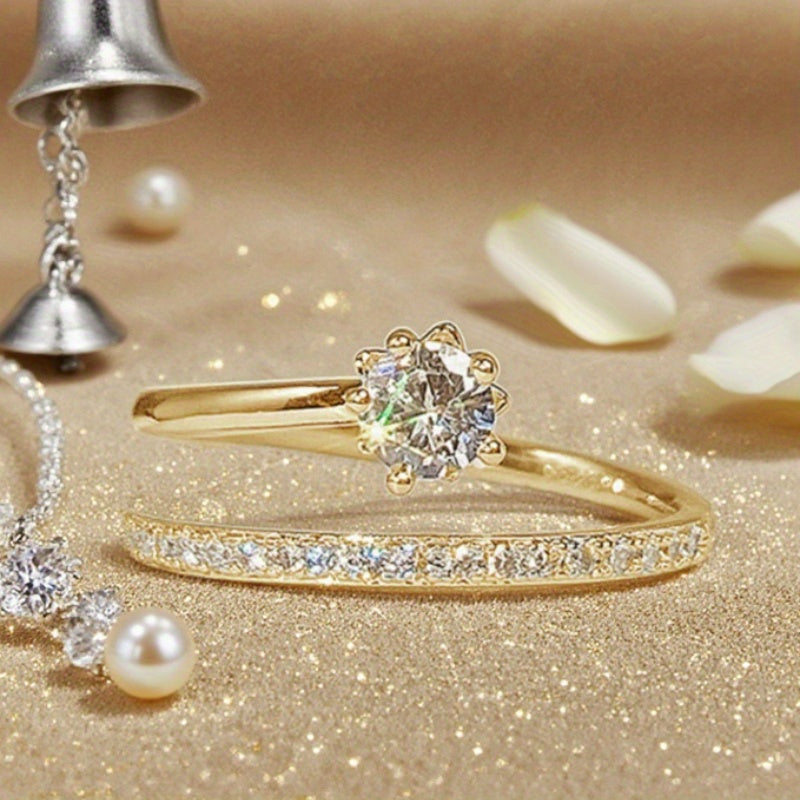 Glow Ring in Zirconia with Gold Plating in White Gold