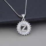 Necklace in White Gold with Initial "Z" and Zirconia