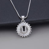Necklace in White Gold with Initial "Z" and Zirconia