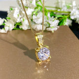 White gold necklace with a cubic zirconia pendant