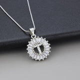 Necklace in White Gold with Initial "Z" and Zirconia