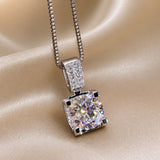 White gold necklace with a cubic zirconia pendant