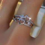 Heart Ring in White Gold with Zirconia