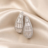 Cascade Circle Earrings in White Gold