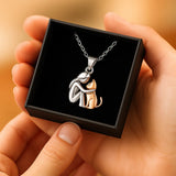 Cat Hug Pendant Necklace