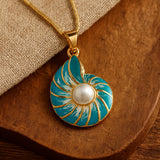 Necklace with Blue Pebbles