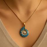 Necklace with Blue Pebbles