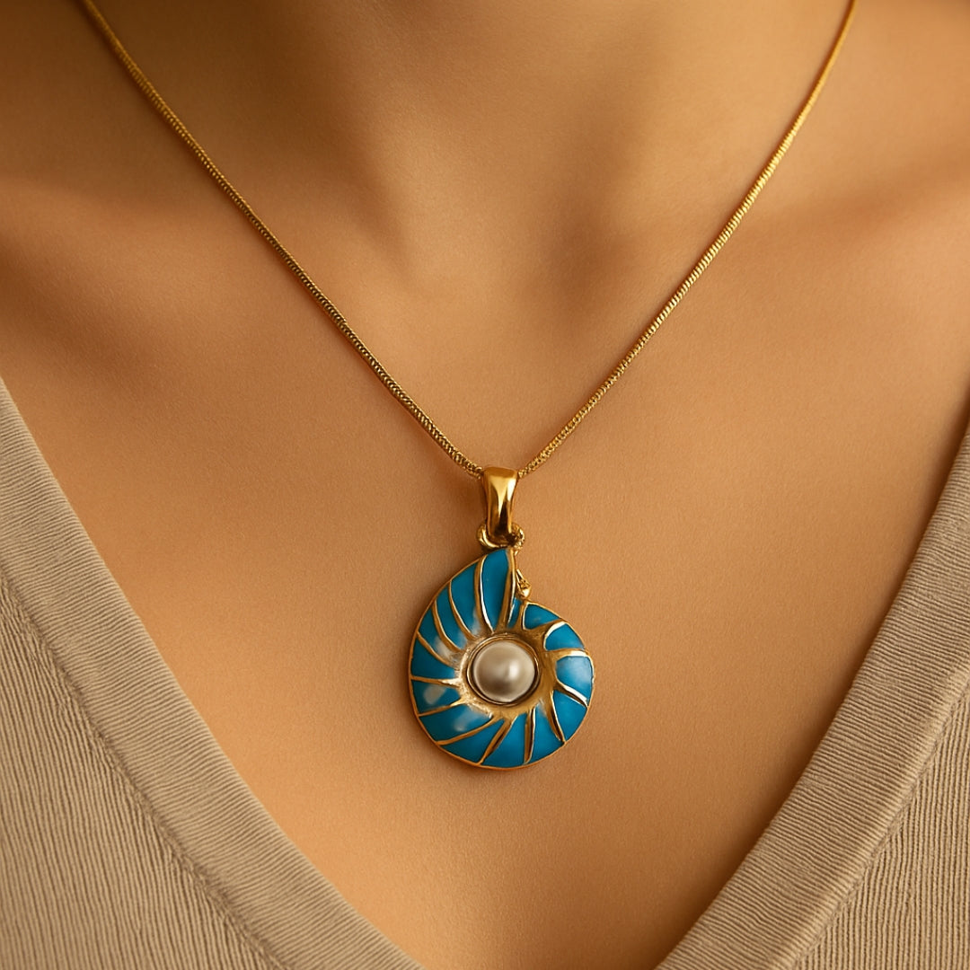Necklace with Blue Pebbles