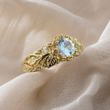 Zirconia Gold Leaf Ring
