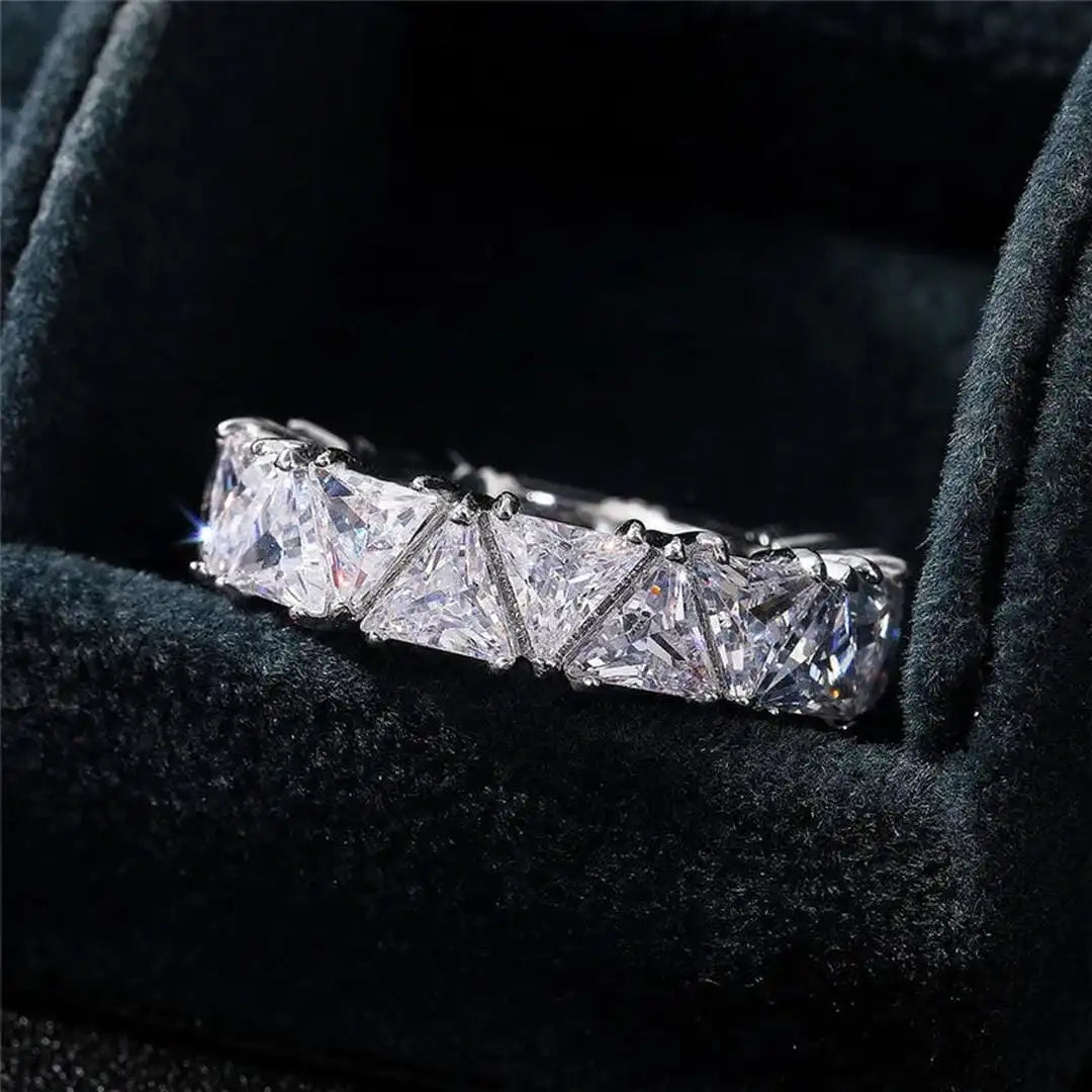 Retro Ring with Triangular Stone