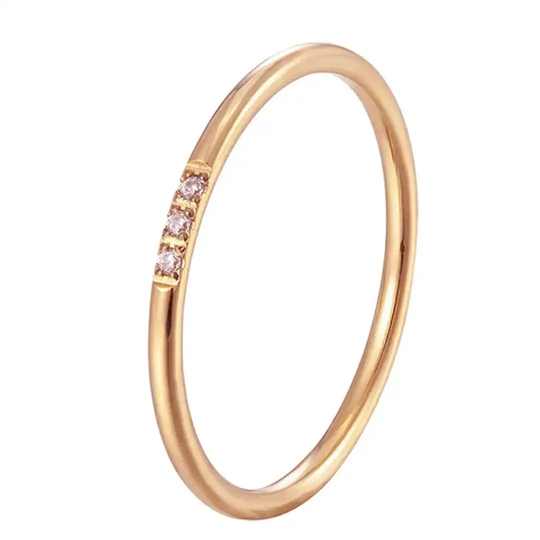 Slim Stacking Ring with Three Stones