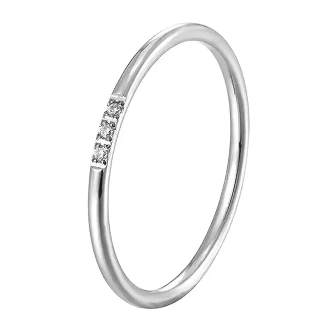 Slim Stacking Ring with Three Stones