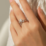 White Gold Zirconia Star Setting Ring