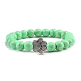 Beaded Paw Bracelet – Natural Stone Design