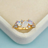 Rose Gold Vintage Ring with Moonstone