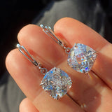 Drop Earrings in White Gold and Zirconia