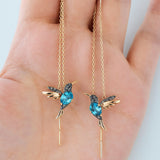 Hummingbird Enamel and Zirconia Earrings