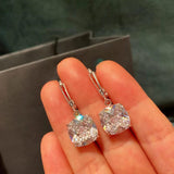 Drop Earrings in White Gold and Zirconia