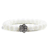 Beaded Paw Bracelet – Natural Stone Design