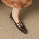 Ceyla | Mary Jane Shoe with Two Straps and Brogue Holes