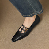 Ceyla | Mary Jane Shoe with Two Straps and Brogue Holes