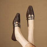 Ceyla | Mary Jane Shoe with Two Straps and Brogue Holes