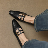 Ceyla | Mary Jane Shoe with Two Straps and Brogue Holes