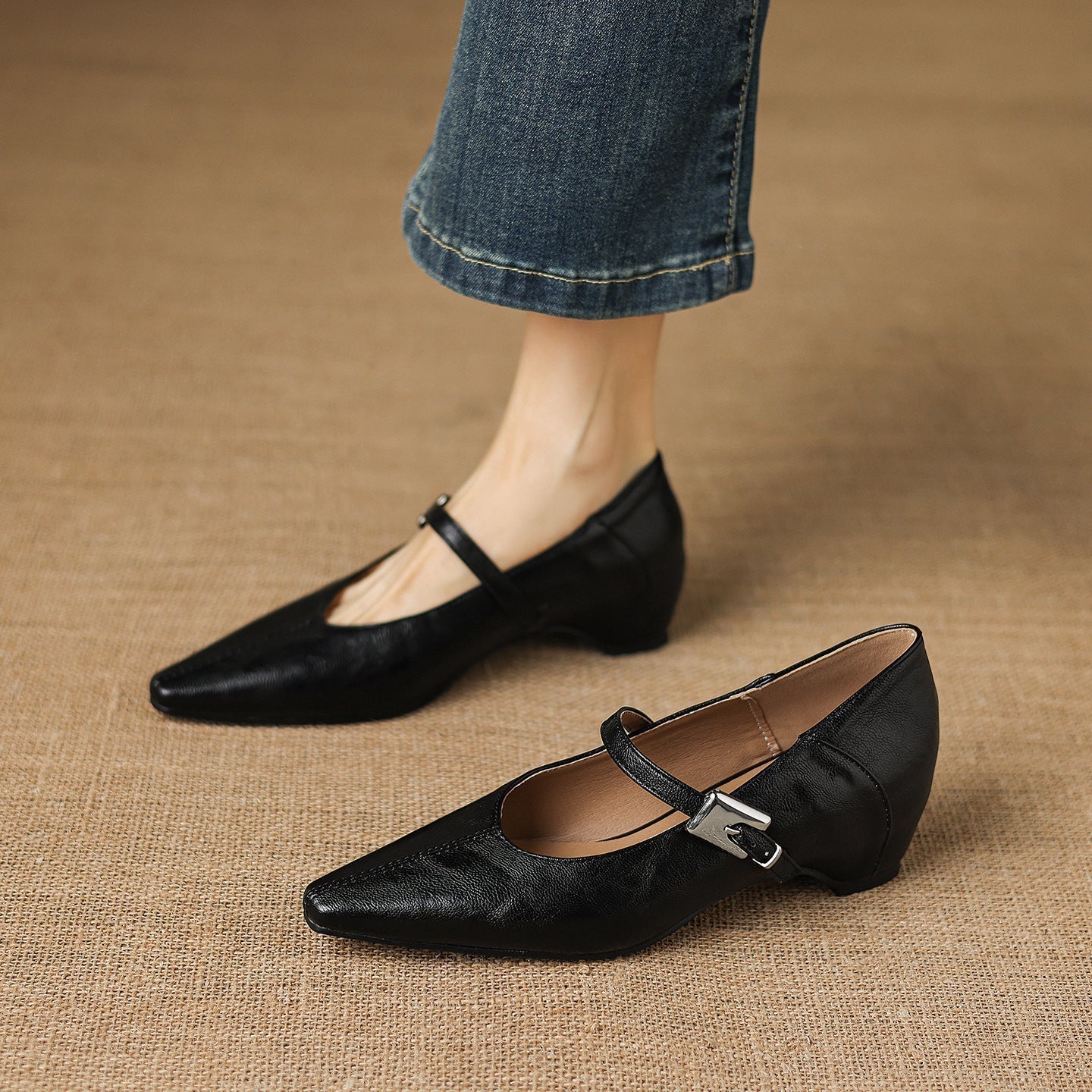 Tamsin | Mary Jane Shoe with Pointed Toe