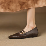 Ceyla | Mary Jane Shoe with Two Straps and Brogue Holes