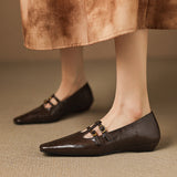 Ceyla | Mary Jane Shoe with Two Straps and Brogue Holes