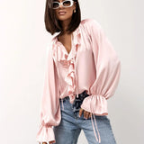 Liora Selim Blouse with Puff Sleeves