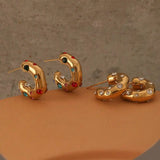 Brilliant Gold Zircon Circle Earrings