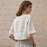 Boxy Linen Crop Top