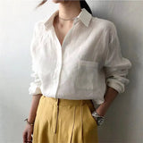 Linen Shirt with Open Collar