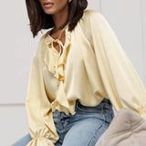 Liora Selim Blouse with Puff Sleeves
