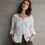 Linen V-Neck T-Shirt